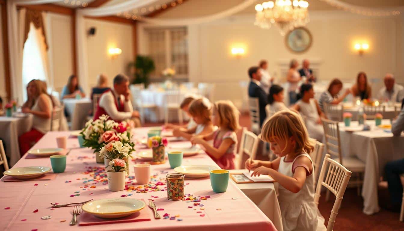 Deko & Beschäftigung am Kindertisch bei der Hochzeit