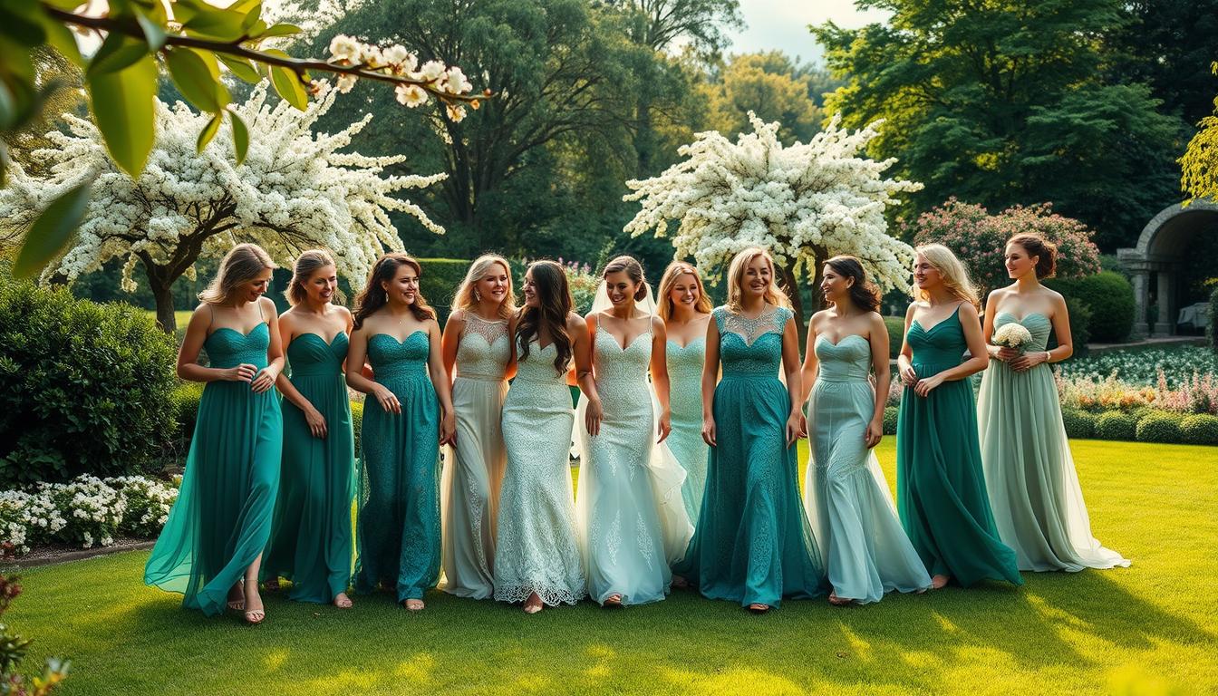 Grüne Kleider für Hochzeitsgäste