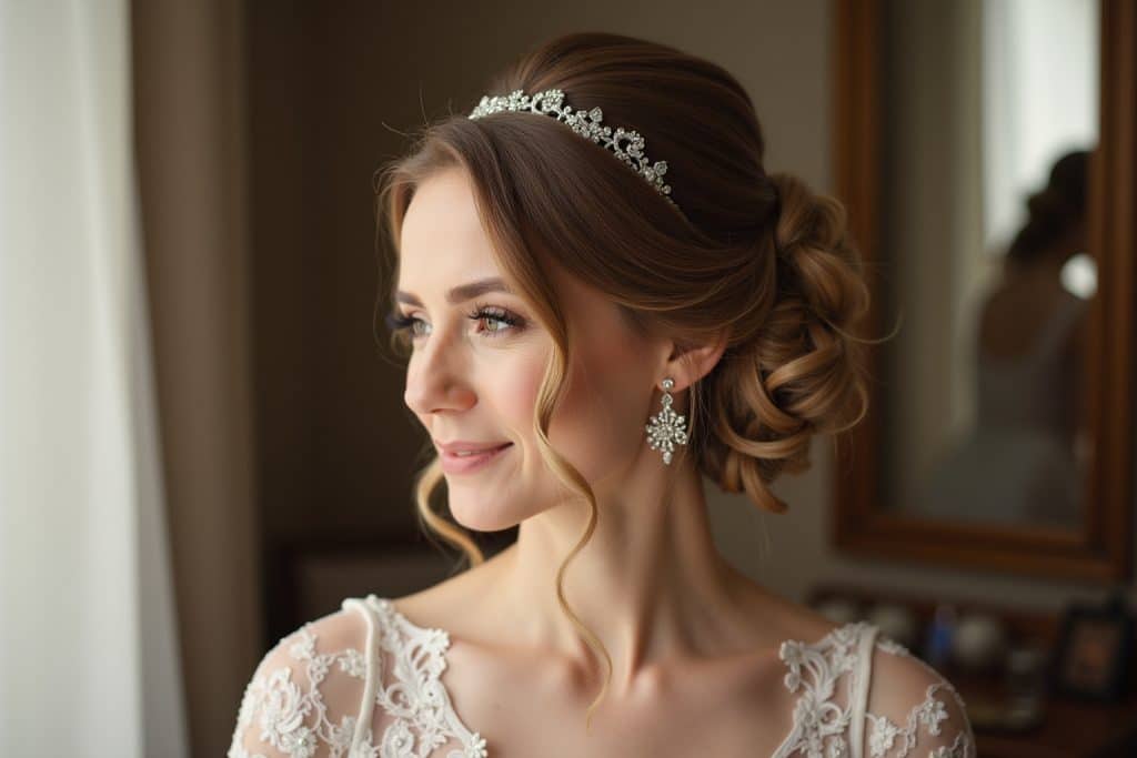 hochsteckfrisur hochzeit mittellanges haar-Titel