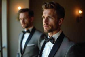 Elegante Bräutigam Anzüge in Grau für deine Hochzeit