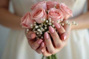 Rosa Hochzeitsnägel Ideen